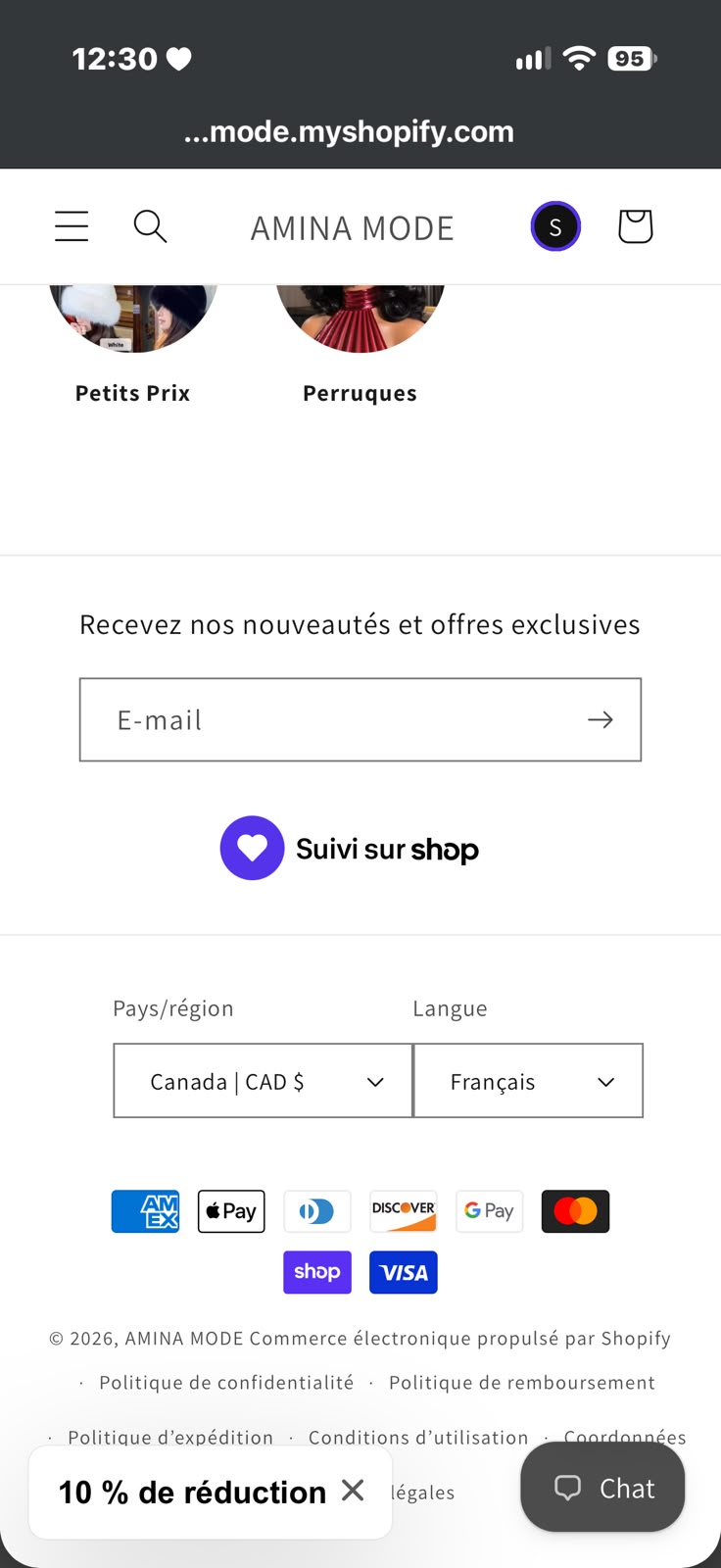 Newsletter et pied de page